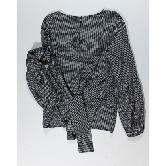 AMT Clothing Cotton Black White Gingham Check Print Pattern Blouse Shirt Top M - Picture 4 of 4